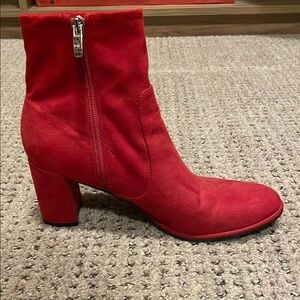 Red Suede Ankle Boots